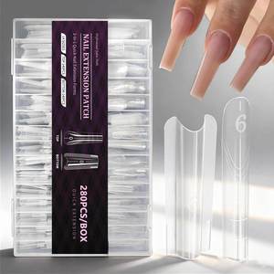 Formes à ongles françaises pleines couvertures ultra-fines, à démoulage facile, pour extensions d'ongles en acrylique longues, forme Stiletto et Amande, pour manucure en salon - Product Image 1