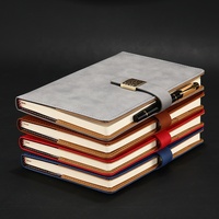 Notezbuch – papeterie de Journal en cuir recyclé, grille noire en papier Kraft, fournitures scolaires, carnet avec corde