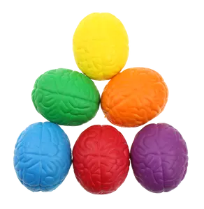 Promosyon stres oyuncaklar kişiselleştirilmiş stres giderici özel Logo beyin şekli stres topu