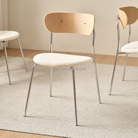 Chaise de salle à manger DW1190 Quanu, nouvelle chaise en velours teddy avec pieds en métal, éponge haute résilience, design moderne et simple, pour salle à manger/bureau