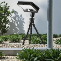 Lampe solaire portable rechargeable par USB 92LED, lumière de jardin flexible en ABS, détecteur de mouvement PIR, étanche IP65, support de lumière LED
