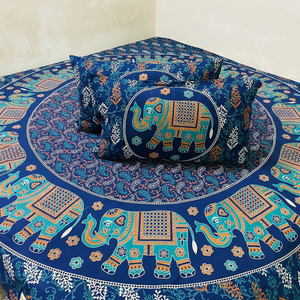 Funda nórdica Queen completa con diseño impreso de sábana india de trabajo de hilo para uso doméstico Idea de regalo perfecta - Product Image 1