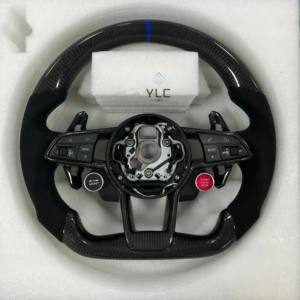 Volant semi-carbone <span class=keywords><strong>S</strong></span>-<span class=keywords><strong>Line</strong></span> avec bouton de démarrage pour <span class=keywords><strong>Audi</strong></span> Q8 SQ8 A3 A4 B9 A5 B8 A6 C7 A7 S3 S4 RS3 RS5 RS7 RS6 C8 - Product Image 5