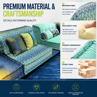 Ensemble de salon modulaire en velours coloré au design moderne et personnalisé, avec sièges profonds, pour villa et hôtel, canapé Mahjong en tissu modulaire