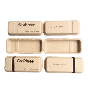 Environmentally biodegradable molded recycled paper pulp box