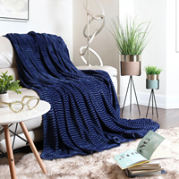 Plaid en flanelle polaire douce et confortable surdimensionné personnalisé pour lit et canapé