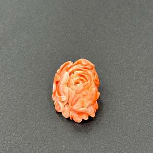 Talla antigua de piedra preciosa de Coral Natural, pieza coleccionable, piedra preciosa tallada Floral, piedra preciosa de Coral suelta - Product Image 1