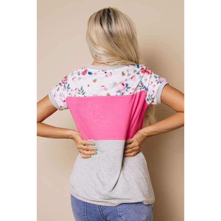 TD Rumi Floral Color Block Women's Blouse Comfortable and Stylish Shirt