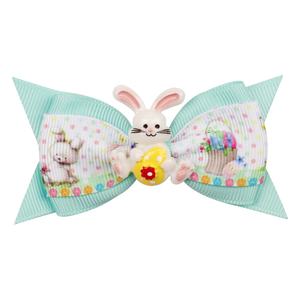 Barrette à cheveux pour enfants en tissu pailleté, motif dessin animé, nœud queue d'hirondelle, pour Pâques, fêtes et festivals - Product Image 2