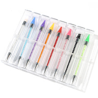 Stylo double tête coloré rose blanc bleu vert noir, applicateur de strass et de cristaux pour nail art