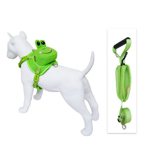 小型ミドルペット用ベストスタイルペットハーネス犬漫画バックパック犬リーシュハーネスセット - Product Image 4