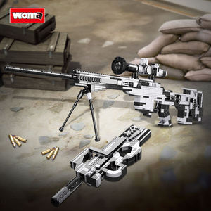 WOMA TOYS C0172 657pcs kids plastic brick gun toy sniper p90 m416 qbz mini micro building block set gun - Product Image 6
