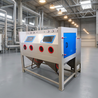 Machine de sablage à eau de type boîte, vente en gros, sablage humide en cabine acier fermée pour le nettoyage industriel des métaux