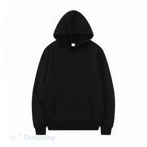 Sweat à capuche en polaire de couleur unie coupe ample, épaule tombante, poche kangourou, pull à manches longues pour hommes et femmes - Product Image 1