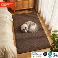 Tapis pour animaux de compagnie en velours côtelé, imperméable, antidérapant, tapis de sol pour chien et chat, salle de bain, logo personnalisé, OEM, vente en gros, usine