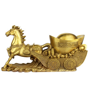 Copper horse-shaped lucky money gift <b>car</b> <b>decoration</b> for the Xingzhuang office opening ceremony - Product Image 2