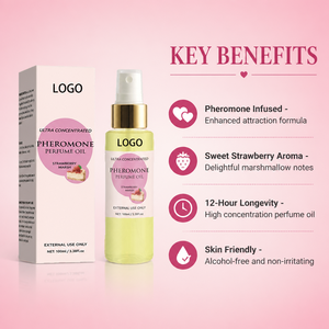 Huiles de parfum aux phéromones, parfum fraise et barbe à papa, huile essentielle aux phéromones ultra concentrée, fraîcheur naturelle, subtile, longue durée - Product Image 1