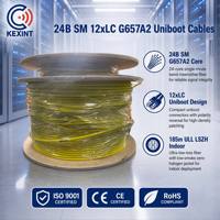 KEXINT 185m 24B SM 12xLC Uniboot G657A2 Fibra Óptica Personalizada para Interiores ULL LSZH con Certificación CE para Temperaturas Operativas