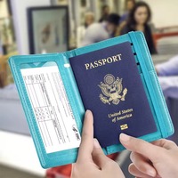 Portefeuille de voyage personnalisé durable, organiseur de cartes de crédit, protection RFID, en cuir PU, étui pour passeport pour sortir