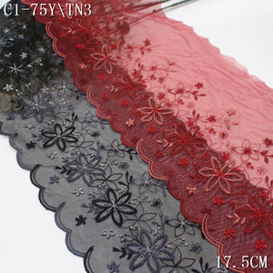 Dentelle florale scintillante en gros, dentelle française brodée de 15 cm, dentelle en tulle noir pour textile de maison, vêtements, accessoires pour cheveux - Product Image 1