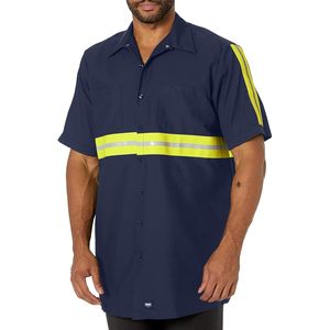 Monos de manga corta para hombre Red Kap, camisa de trabajo Industrial de visibilidad mejorada, transpirable, antiestático, construcción de poliéster - Product Image 2