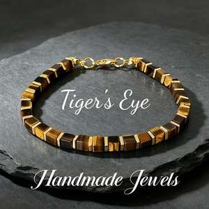 Handmade Trendy Geometric Natural Stone Beaded <b>Bracelet</b> Square Crystal Armlet 18K Gold Plated Lobster Clasp Gift Jewelry - Product Image 3