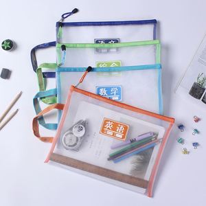 Durable Portable Nylon Zipper <b>File</b> Bag Students Transparent Colorful Document Bag Organizing Stationery Subject PVC <b>File</b> Bag - Product Image 5