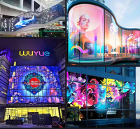 Panel LED de Película sin Marco de Ultra Alta Permeabilidad P3.91-7.82 con Efecto Invisible, Personalizado para Proyectos de Paredes de Vidrio en Centros Comerciales Interiores