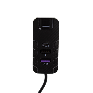 22.5w फास्ट कार चार्जर 5 मल्टी-पोर्ट विस्तार एक साथ फ्रंट और रियर चार्जिंग 2 टाइप-सी 3 यूएसबी 1.5 मीटर एक्सटेंशन केबल - Product Image 4