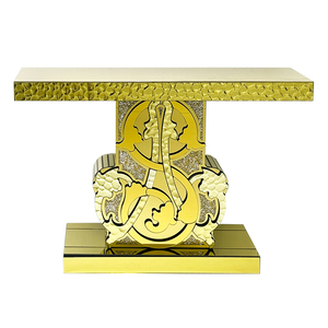 YuanChang Table <span class=keywords><strong>Console</strong></span> Moderne de Luxe en Acier Inoxydable de Style <span class=keywords><strong>Baroque</strong></span> en Métal Doré Vintage pour Salon et Chambre - Product Image 3