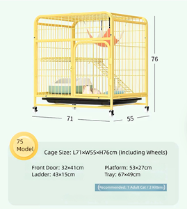 Büyük Ağır Hizmet Tipi Kare Borulu Kedi Kafesi Çok Katlı Sağlam Kedi Oyun Parkı Üstten Açılır ve Üniversal Tekerlekli - Product Image 4