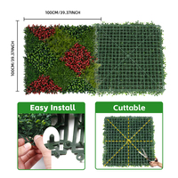 Panneau de haie verticale en herbe artificielle géométrique 100x100cm pour décoration paysagère extérieure, intérieure, domestique et commerciale