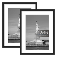 Lot de 2 cadres photo mats grand format, en bois fin noir, pour mur de galerie, décoration de salon et chambre à coucher – Vente directe usine