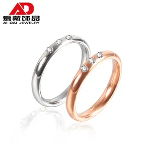 Cold wind simple design titanium steel three diamonds zircon index finger ring female ins trend female temperament ring