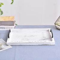 Plateaux de petit-déjeuner en bois en gros, plateau en bois rustique pour la décoration de la maison avec poignée, plateaux de petit-déjeuner en bois de bureau