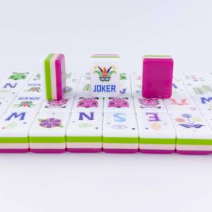 Juego de Mahjong Americano de Melamina Acrílica Rosa Roja de 4 Capas, Plegable y Portátil, Hecho a Medida, 160 Cartas, Lujoso y Elegante <span class=keywords><strong>para</strong></span> el Hogar o <span class=keywords><strong>Casino</strong></span> - Product Image 2