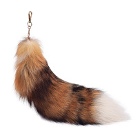 Vente en gros de queues de renard artificielles en fourrure naturelle moelleuse de 40 cm pour cadeaux de fête, porte-clés, pendentif pour sac, ornement de queue amusant, cadeaux de fête