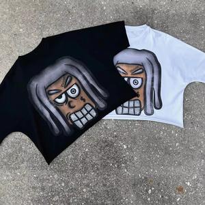 T-shirt Streetwear Boxy 2026 tendance pour homme, coupe oversize à épaules tombantes, effet délavé, en tissu épais, vierge - Product Image 4