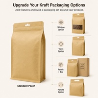 Papier kraft debout marron doublé de papier d'aluminium sac en papier personnalisé emballage en papier recyclé écologique