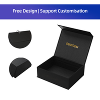 Carton recyclable avec logo personnalisé grande boîte pliable à aimant rigide boîtes d'emballage faites à la main pliable noir à fermeture magnétique