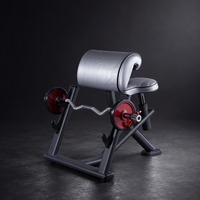 Appareil de musculation commercial pour biceps, station de curl des bras robuste à charge de plaques en acier avec barre EZ Curl