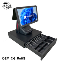 Terminal Punto de Venta Jesen Todo en Uno, Caja Registradora con Pantalla Táctil Capacitiva Antirrayaduras de 15.6 Pulgadas, Compatible con Cualquier Software
