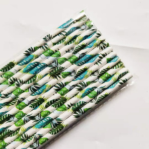 Pailles en papier jetables imprimées de qualité alimentaire, 6mm*197mm, motifs variés, pour fêtes, bars et hôtels (vente en gros) - Product Image 5