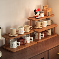 Support de tasses en bambou pour bureau, étagère de rangement pour boissons, organisateur pour table à manger, cuisine, station café, bar – Vente en gros, personnalisable