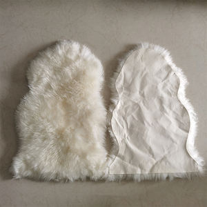 Cojín de piel de oveja entera australiana, <span class=keywords><strong>manta</strong></span> de sofá de lana ligera gruesa de invierno de lujo, alfombra antideslizante acolchada - Product Image 2