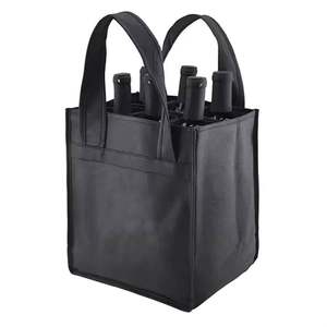 Logo personnalisé Livraison à emporter 6 bouteilles de vin Sac fourre-tout réutilisable en polyester non tissé Sac à provisions - Product Image 3