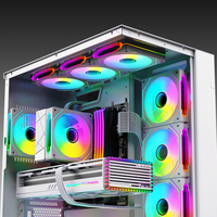 XINMAI - Paquete de 4 Ventiladores de Refrigeración para PC de 120 mm, Espejo Infinito Blanco, ARGB PWM, 5 V, 3 Pines, RGB Direccionable, OEM, ODM, de Fábrica