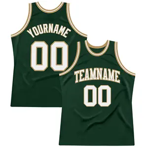 Preço de fábrica secagem rápida respirável poliéster basquete jersey logotipo personalizado design cor verde escuro para homens e mulheres