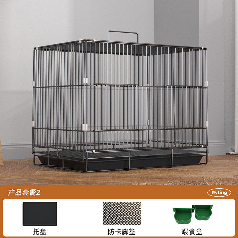 Noir (plateau, tapis en maille, auge à nourriture)