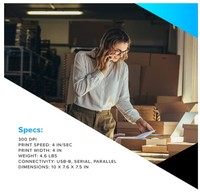 Nouvelle imprimante thermique de bureau GX430t, largeur d'impression de 4 pouces, connectivité USB, 203 dpi, garantie de 6 mois, GX43-102510-000